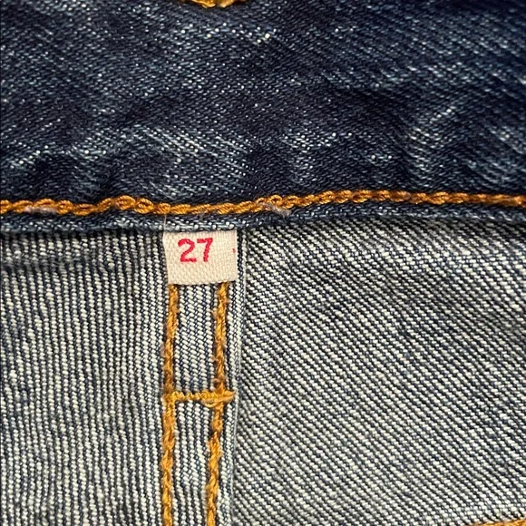 White Oak Cone Denim Levi’s Classic Straight Leg cropped Blue Jeans - Picture 3 of 10